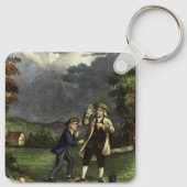 Benjamin Franklin's Kite and Lightning Experiment キーホルダー (裏面)