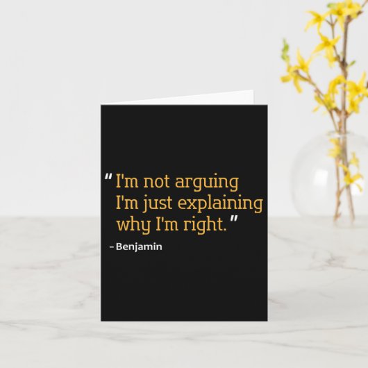 Benjamin Gift Quote Funny Birthday Personalized Na カード (黄色い花)