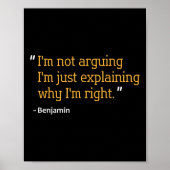 Benjamin Gift Quote Funny Birthday Personalized Na ポスター (正面)