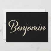 Benjamin Name white gold Handwriting Karte カード (正面)