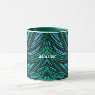 BENJAMIN to Zany 3D Fractal to Blue and Green マグカップ