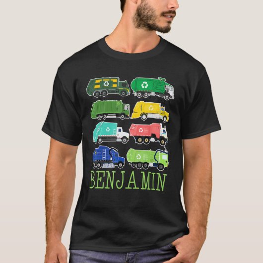 Benjamin Trash Truck For Kids Collector Ecologist  Tシャツ (正面)