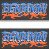 Benjamin Vorname Name Graffiti Aufkleber Sticker シール (正面)
