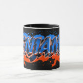 Benjamin Vorname Name Graffiti blue orange Tasse マグカップ (中央)