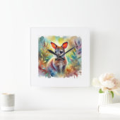 Bennets Wallaby in a Serene Landscape 040924AREF13 スクエア壁時計 (ホーム)