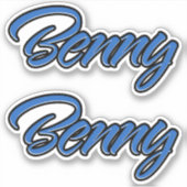 Benny Name blue Aufkleber Sticker Stickerset シール (正面)
