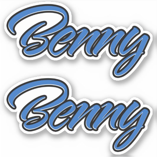 Benny Name blue Aufkleber Sticker Stickerset シール (正面)