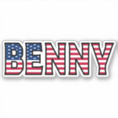 Benny Name Vorname USA Sticker Stickerset シール (正面)