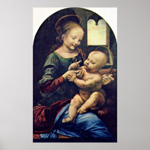 Benois Madonna by Leonardo di ser Piero da Vinci ポスター