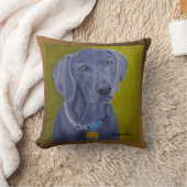Bentley (Weimaraner)の油絵の~Camille Babusik クッション (ブランケット)