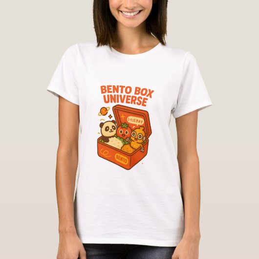 Bento Box Squad – Japanese Food Doodle Sticker Tシャツ (正面)