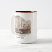Bentonville Arkansas Walmart水彩絵葉書 ツートーンマグカップ (正面左)