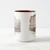 Bentonville Arkansas Walmart水彩絵葉書 ツートーンマグカップ (中央)