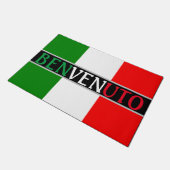 Benvenuto Welcome on イタリアン Flag ドアマット (アングル)