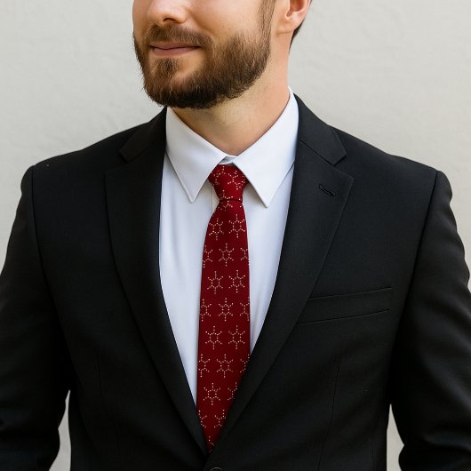 Benzene Molecule Pattern Red ネクタイ