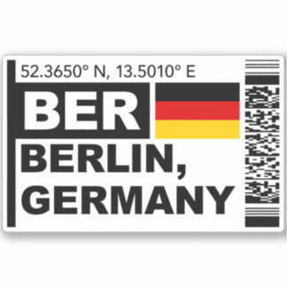 BER Berlin Boarding Pass - Germany Travel シール