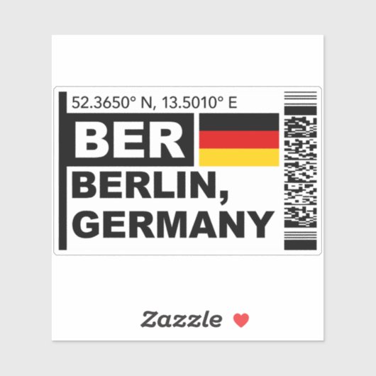 BER Berlin Boarding Pass - Germany Travel シール (シート)