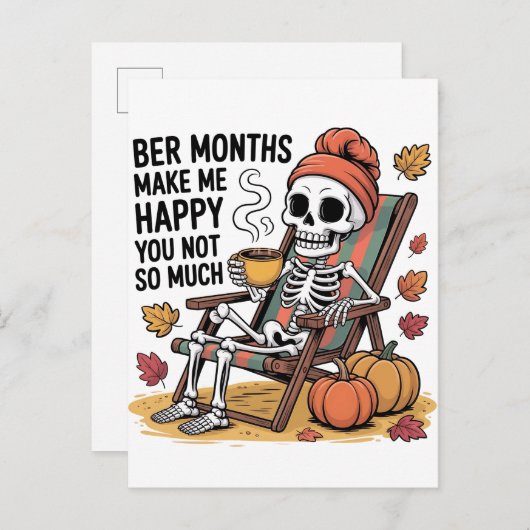 Ber Monthsは私を幸せにそれほど多くのクリスマス インビテーションポストカード (正面/裏面)