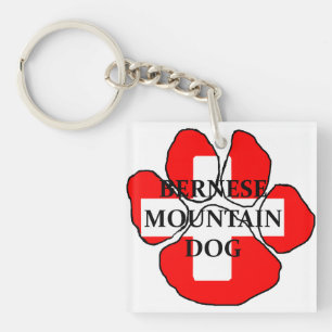ber mt dog name paw switzerland flag.png キーホルダー