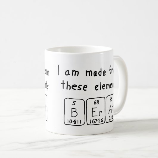 Beratの周期表の名前のマグ コーヒーマグカップ (正面右)
