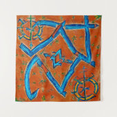 Berber Amazighモチーフ、抽象芸術シンボルや象徴とシンボル タペストリー (正面)