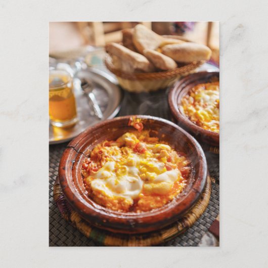 Berber Breakfast Moroccan Shakshuka Travel Photo ポストカード (正面)