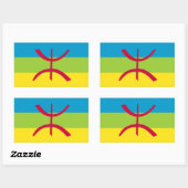 Berber Kabyle Berbers Amazigh Flag ⴰⴾⴻⵏⵢⴰⵍ ⴰⵎⴰⵣⵉⵗ 長方形シール (シート)