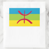Berber Kabyle Berbers Amazigh Flag ⴰⴾⴻⵏⵢⴰⵍ ⴰⵎⴰⵣⵉⵗ 長方形シール (バッグ)