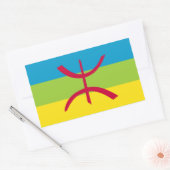 Berber Kabyle Berbers Amazigh Flag ⴰⴾⴻⵏⵢⴰⵍ ⴰⵎⴰⵣⵉⵗ 長方形シール (封筒)