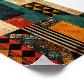 Berber Tribal Graphics：ジオメトリックアーストーン ポスター (角)