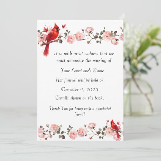 Bereavement Funeral Notification of Passing Card シーズンカード (スタンド正面)