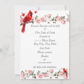 Bereavement Funeral Notification of Passing Card シーズンカード (裏面)