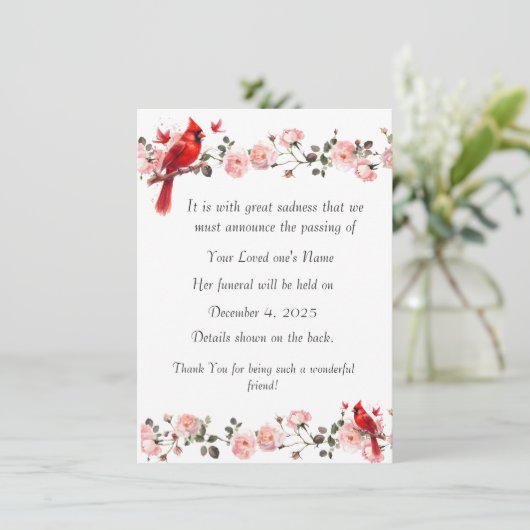 Bereavement Funeral Notification of Passing Card シーズンカード (スタンド正面)