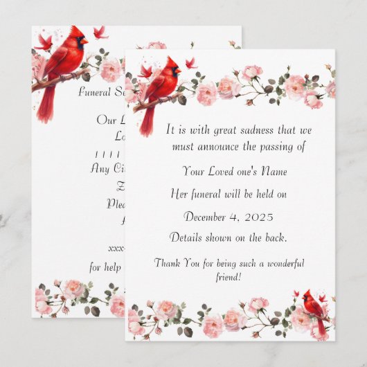 Bereavement Funeral Notification of Passing Card シーズンカード (正面/裏面)