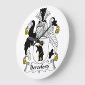 Beresfordの家紋 ラージ壁時計 (傾斜)