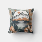 Berg vor Seenlandschaft, Aquarell クッション (正面)