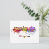Bergamo skyline in watercolor ポストカード (スタンド正面)