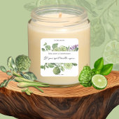 Bergamot Lemongrass Candle Label Quote Sticker スクエアシール