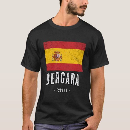 Bergara スペイン Es フラグ 市 章 バンダ 風 衣服 Tシャツ (正面)