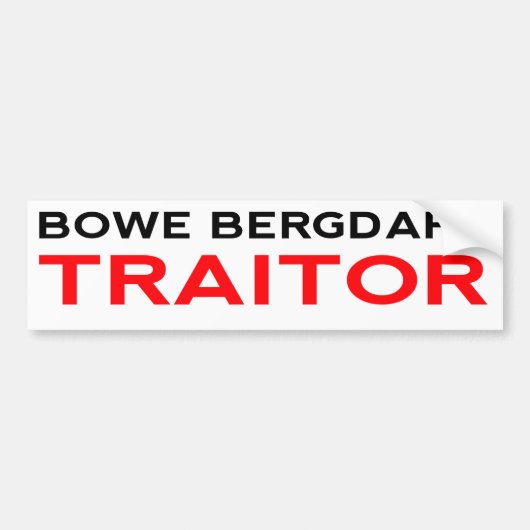 Bergdahlの反逆者のバンパーステッカー バンパーステッカー (正面)
