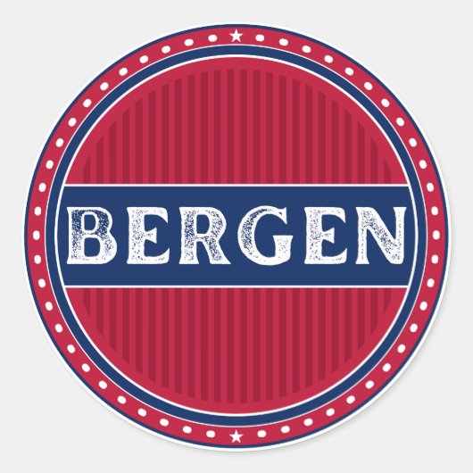 Bergen City Pride Emblem – Norwegian Identity ラウンドシール (正面)