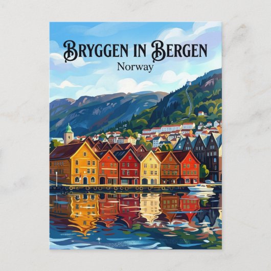 Bergen Norway ポストカード (正面)