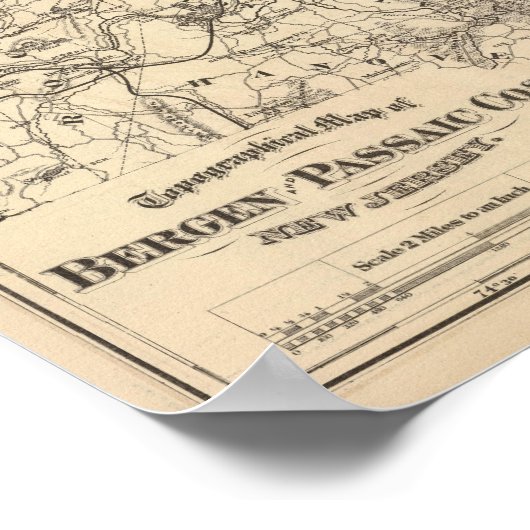 Bergen, Passaic Cos, NJ ポスター (角)