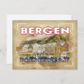 Bergen、Visit Norway ポストカード (正面/裏面)