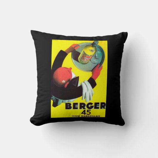 Berger 45のヴィンテージPosterEurope クッション (正面)