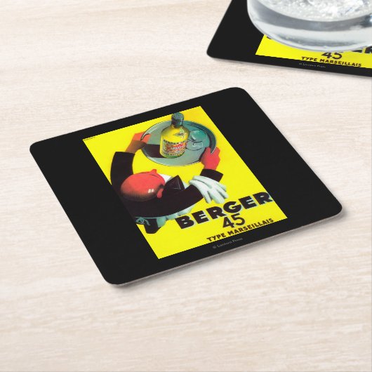 Berger 45のヴィンテージPosterEurope スクエアペーパーコースター (アングル)