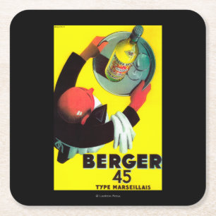 Berger 45のヴィンテージPosterEurope スクエアペーパーコースター