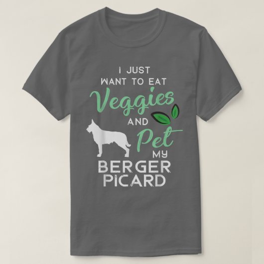 Berger Picard Funny Vegan Dog Lover Owner Xmas Bir Tシャツ (デザイン正面)