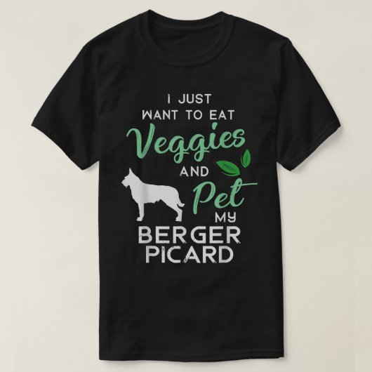 Berger Picard Funny Vegan Dog Lover Owner Xmas Bir Tシャツ (デザイン正面)
