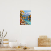 Bergsee im Herbst mit Lärchen – Poster ポスター (キッチン)